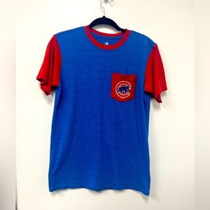 Chicago Cubs Red/Blue Fanatics Pocket T-Shirt Size Small